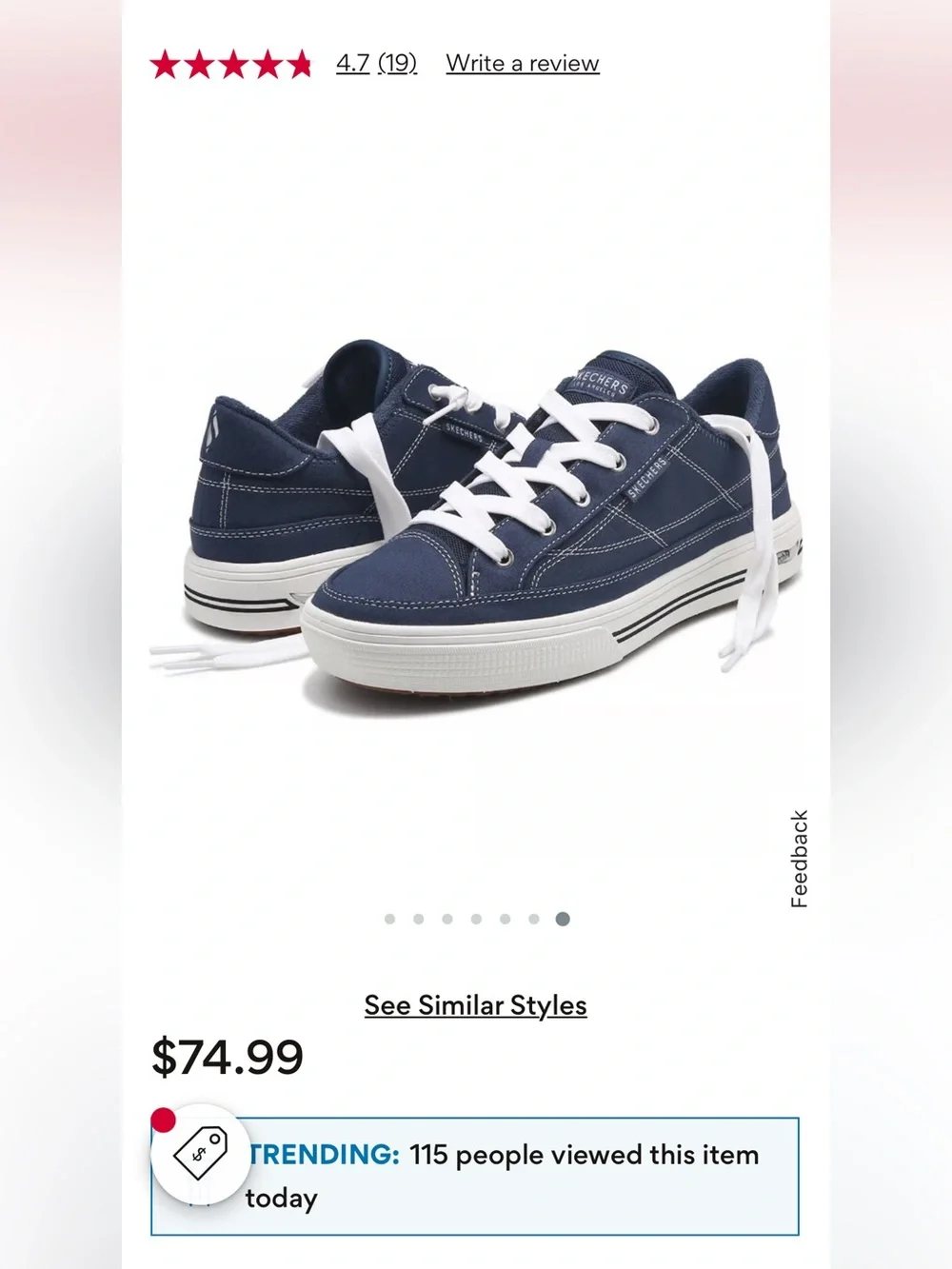 Women's Arch Fit Arcade Arcata Canvas Sneaker, NWT!! - Picture 5 of 11